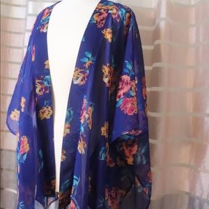 Blue floral kimono